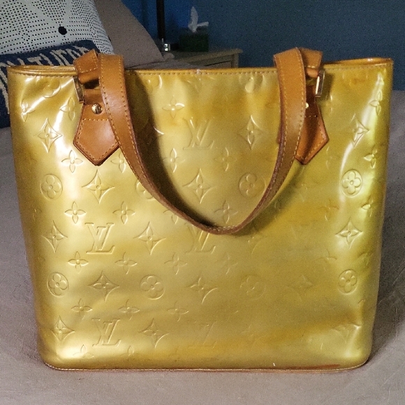 Louis Vuitton Shimmering Gold Tote with Tan Accents - Picture 1 of 16